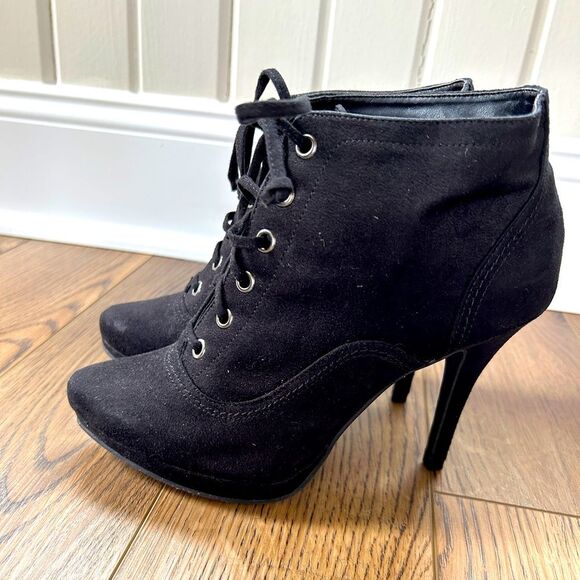 Fioni faux suede lace up high heel ankle boot - Picture 1 of 8